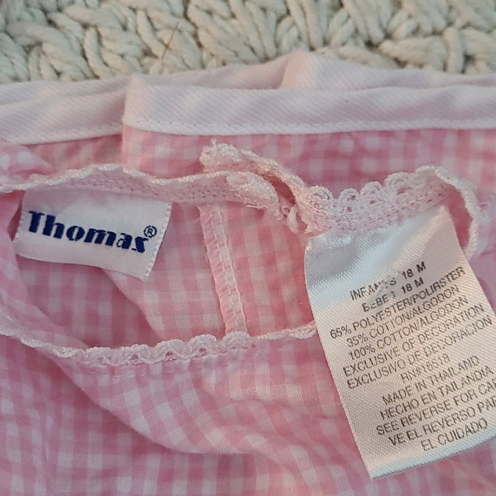 BEAUTIFUL SUMMER 18 MONTHS DRESS / HAT PINK WHITE - Picture 16 of 16